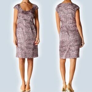 Banana Republic 100% silk Dress Sheath Cap‎ Sleeve Career Party Cocktail Purple